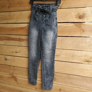 🎉 Fashion Nova acid washed high rise front tie jean